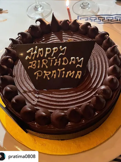 We love being a part of your birthdays. A custom chocolate cake for a guest's celebration, because no birthday is complete without it.