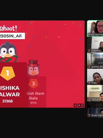 The moment of victory! This screenshot shows the online results of the DÉFI Inter-Alliance 2025 competition, with our student Nishika Talwar in first place. We celebrated by broadcasting the event live at our library for our community to cheer her on.