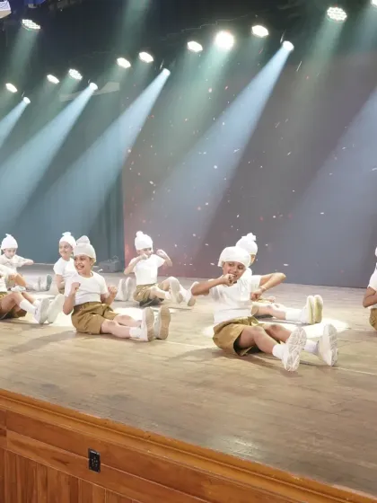 Our youngest performers learning floor work as part of their choreography. Our 360-degree training covers a wide range of movements and techniques.