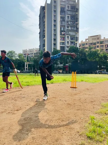 This image captures the raw effort of fast bowling. The body is in a powerful position, showing the result of countless hours of strength and conditioning work.