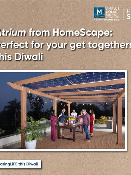 The Atrium solar pergola creates the perfect ambiance for a Diwali get-together. It allows you to celebrate with your loved ones under a beautiful structure that powers your home and makes a statement about your commitment to the environment.