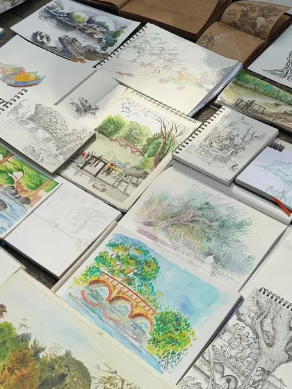 After feeling lost in digital work, I returned to my sketchbooks. This is a glimpse into years of practice, a physical record of my journey back to the basics of drawing. Each book is filled with observations, ideas, and the simple joy of a pen on paper.