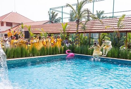 The moment the haldi party turns into a pool party. I plan for these spontaneous moments of joy, ensuring the celebration flows from tradition to pure, unadulterated fun.