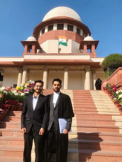 With an intern from our February 2024 batch. Practical exposure at the Supreme Court is a core component of the hands-on legal training I provide.