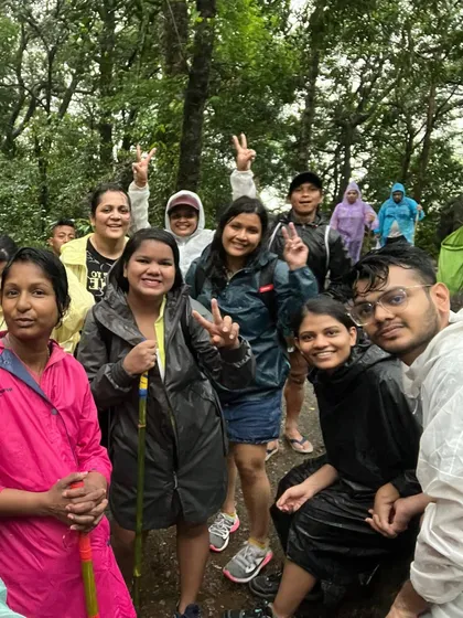 Trekking through Meghalaya's monsoon magic. A little rain can't stop our vibe. We gear up and embrace the adventure, making memories and laughing all the way.