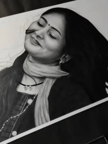 The feeling of wind in her hair, captured in this A4 portrait for a client in West Bengal. I used soft shading to create a sense of movement and freedom.