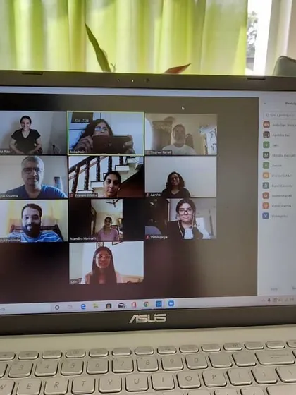 The first day of Season 8, held virtually. Even online, the warmth and engagement are real. We build a strong sense of community from day one.