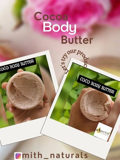An aesthetic shot of my Coco Body Butter. It's one of the best ways to nourish your skin, forming a protective layer that reduces wrinkles and soothes skin rashes or eczema.