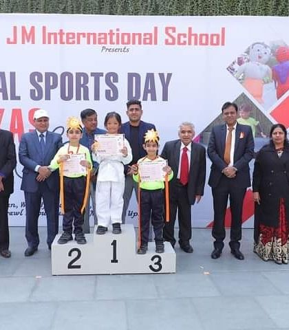 The journey to the top starts young. Here are my students on the winners' podium at the JM International School Annual Sports Day. The goal is never far if you start early.
