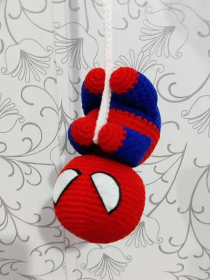 Your friendly neighborhood Spiderman, but make it crochet. This chubby Spiderman car hanging is one of my favorite character creations, perfect for adding a bit of fun to your daily commute. I can create hangings based on any character you love.
