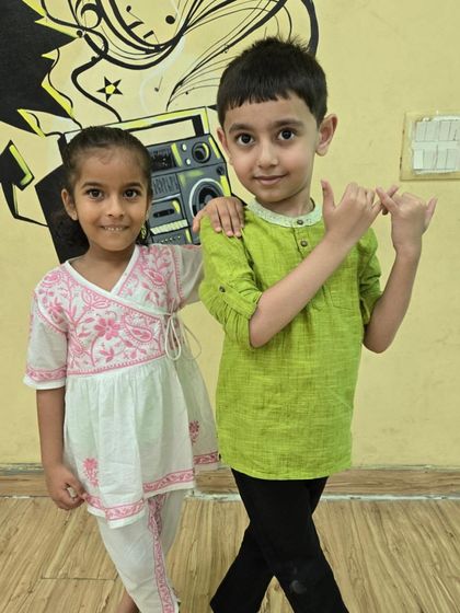 More adorable photos of our little ones celebrating Janmashtami. Each child brings their own unique charm and energy to our festive classes.