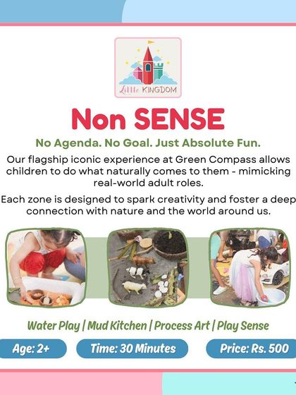 More on our "NonSENSE" zone, where kids can mimic real-world roles and connect with nature. It's all about sparking creativity through water play, mud kitchens, and process art.