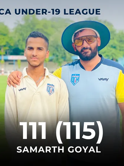 Samarth Goyal's brilliant century in the DDCA Under-19 League. A well-deserved 111 runs.