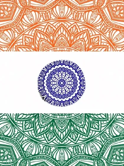 My tribute to India, where I've reimagined our flag using my signature mandala style. The saffron and green bands are filled with intricate patterns, and the Ashoka Chakra is itself a detailed mandala, blending patriotism with art.