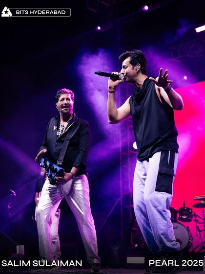 The iconic duo Salim-Sulaiman delivering a high-energy performance at BITS Hyderabad.