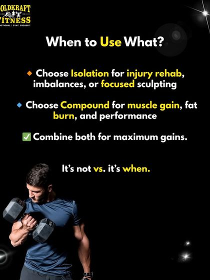 So, when should you use isolation versus compound exercises? I advise using isolation for injury rehab or sculpting, and compound for muscle gain, fat burn, and performance. Combining both gives you maximum gains.