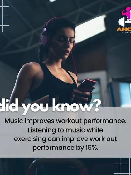 Did you know music can improve your workout performance by up to 15%? That's why my gym always has the best beats playing.