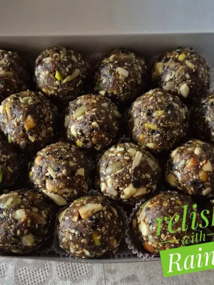 These sugar-free Biotin Laddoos are full of protein and healthy fats from ingredients like almonds, walnuts, pumpkin seeds, and coconut.