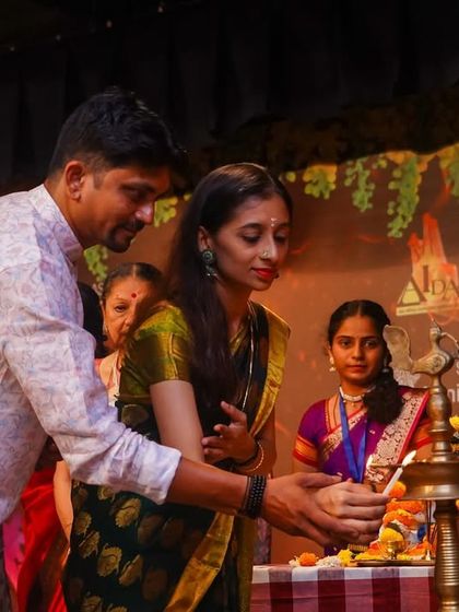 Our esteemed judges and guests lighting the lamp, officially opening the Antaranga dance festival.