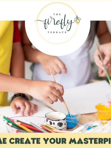 With over 50 curated activities, there's always something new to create at The Firefly Terrace. This shot of hands and paintbrushes represents the collaborative and creative spirit of my studio.