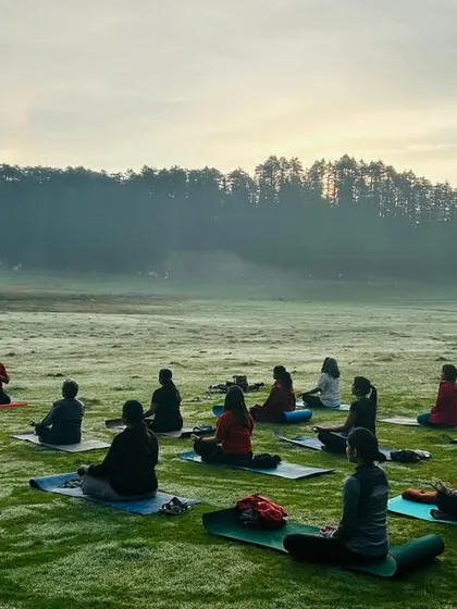 This is the essence of our retreats. We begin our day with meditation in the tranquil meadows of Khajjiyar, absorbing the pure energy of the Himalayas. This quiet practice helps to clear the mind of tanaav (stress) and connect with the stillness within.