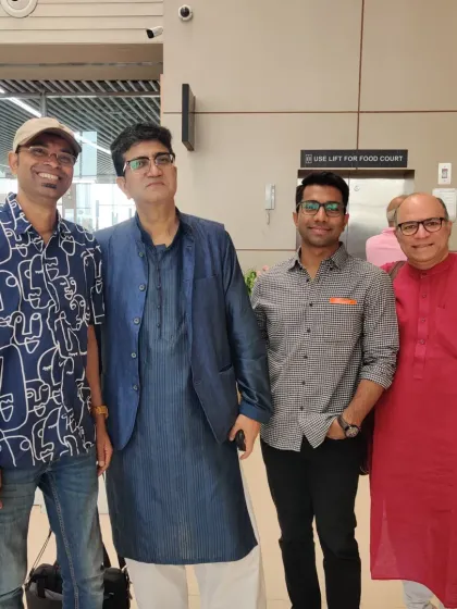 A picture with Prasoon Joshi ji and other dignitaries at the airport after the conclusion of the Timeless Ayodhya Festival.
