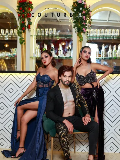 A glimpse from the promotional shoot for the Bangalore Couture Edition. I directed this session to create a high-fashion, editorial look, bringing together top models and a creative team to produce striking campaign visuals.