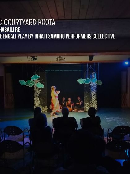 A powerful scene from the Bengali play 'Bhasaili Re'. The minimalistic set and evocative lighting created an intimate atmosphere, drawing the audience into the story of a woman's agency and purpose.