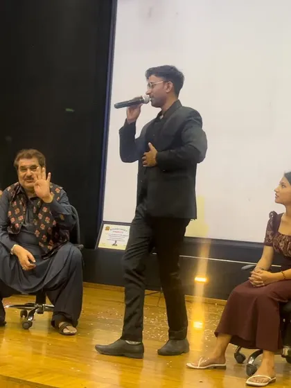 Performing for the award ceremony audience, which included distinguished guests like Raza Murad.