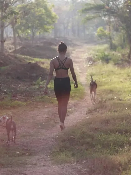 The practice truly begins after you roll up your mat and walk back into your life. For me, that often means a quiet walk in the woods, accompanied by my furry friends. This is where the principles of yoga, patience and awareness, come to life.