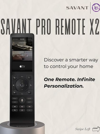 This graphic introduces the Savant Pro Remote X2, emphasizing its core promise: one remote for infinite personalization, giving every user a unique experience.