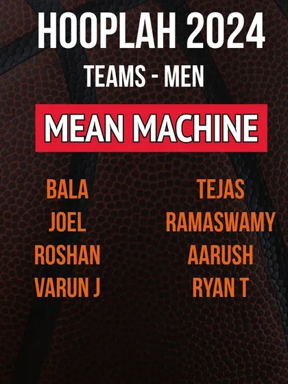 Introducing the men's teams for Hooplah '24: The Mean Machine roster.