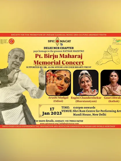 An invitation to an evening paying homage to the greatest Kathak maestro, Pt. Birju Maharaj. I was honored to perform alongside other esteemed artists in his memory.