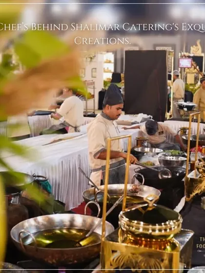 A look at the chefs behind our exquisite creations. Here, they are busy at a live cooking station, frying and grilling to deliver the freshest food to your guests.
