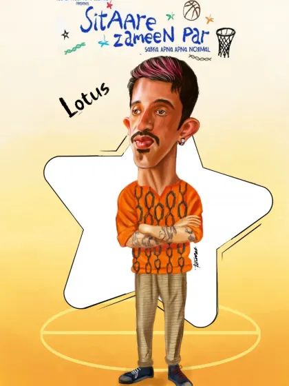 Character caricature of 'Lotus' from the film "Sitaare Zameen Par".
