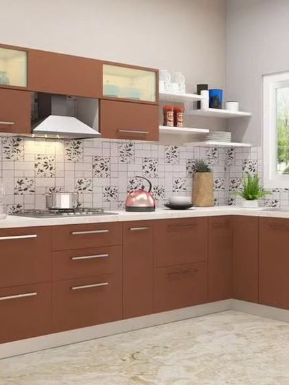 Modular Kitchen - Modular Home Interiors Efficient L-Shaped & U-Shaped Kitchens photo 20