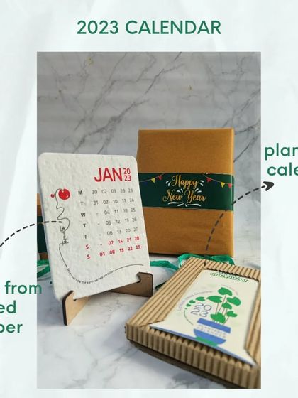 This 2023 desk calendar is made entirely from seed paper. At the end of each month, you can plant the paper in soil and grow your own plant, making it a gift that keeps on giving.