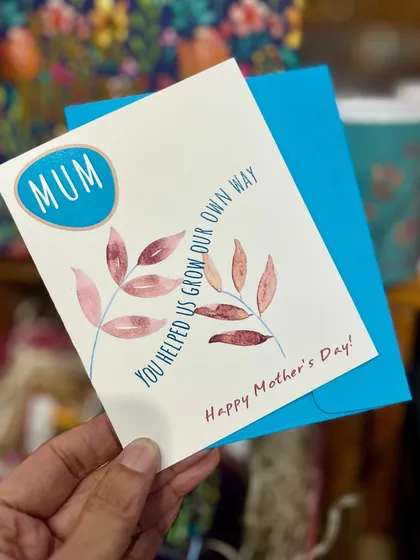 For the mum who helped you grow your own way. A beautiful watercolor card to say thank you.