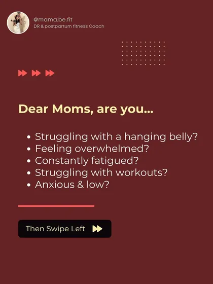 Dear Moms, are you struggling with a hanging belly, feeling overwhelmed, or constantly fatigued? If so, this post is for you. Swipe left for solutions.