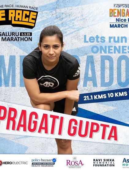 Honored to be an ambassador for the ONE RACE Bengaluru Half Marathon. I love opportunities to bring our running community together to run for oneness.