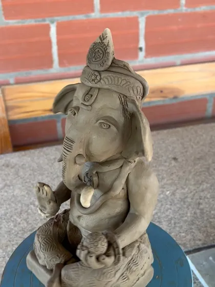 This little Ganesha has such a playful expression with his tongue sticking out. The creativity of my students always amazes me.