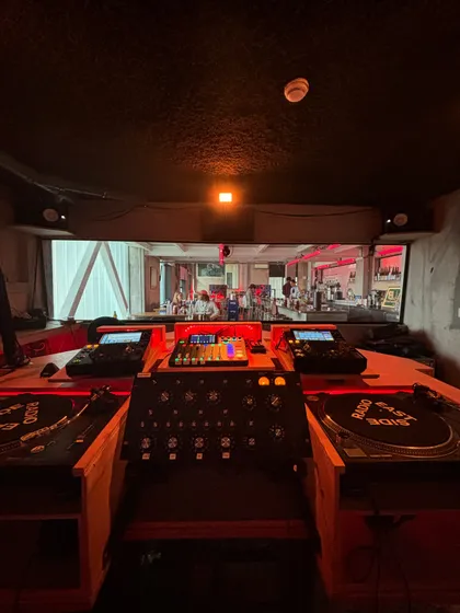 The DJ booth at East Side Radio in Lisbon. It was an adventure to remember, connecting with the talented and kind people at this station.
