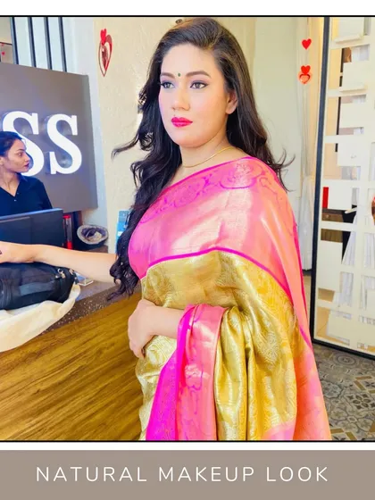 This client was thrilled with her party makeup. I used colors that complemented her beautiful silk saree, with a bold lip and soft-glam eyes to complete the look.