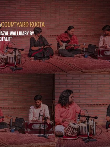 A collage from 'Ghazal Wali Diary' by Muqtalif, capturing the intimate and emotive atmosphere of the evening.