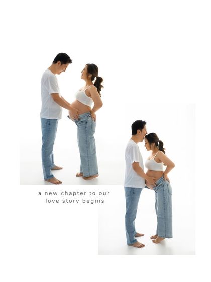 A beautiful collage telling the story of new beginnings. These simple, clean portraits focus entirely on the couple's loving interactions.