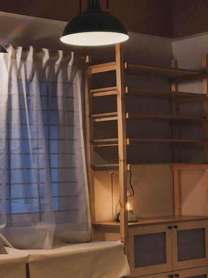 The warm glow of the studio at dusk. The evenings here have a special kind of magic, perfect for losing track of time at the wheel.