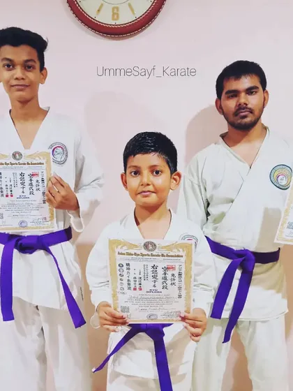The only purple we like. 💜 Congratulations to these three students on their belt upgrade to purple. Well done.