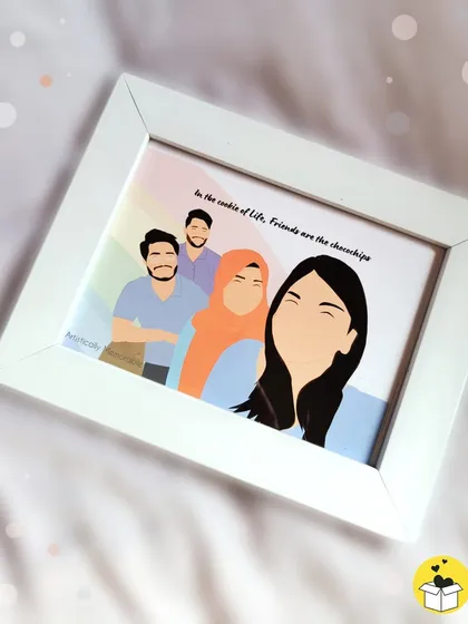 This friendship-themed illustration features the quote "In the cookie of life, Friends are the chocochips." It's a sweet and personal gift for your best friends.
