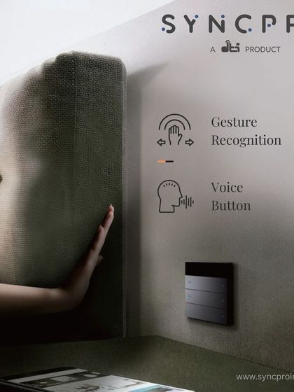 Our most advanced panel combines multiple control methods. It features both gesture recognition for touch-free operation and a voice button for offline voice commands, all integrated into a single, sleek keypad.