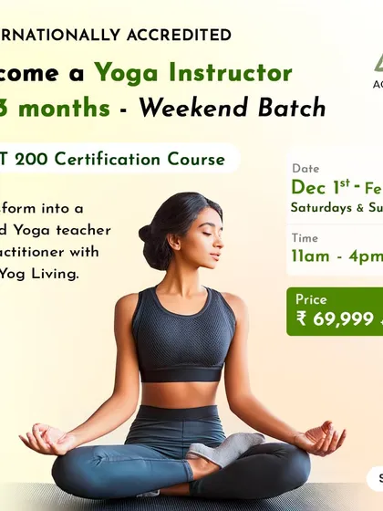 For those of you in Bangalore with busy schedules, our weekend RYT 200 certification course is the perfect fit. This internationally accredited program allows you to become a skilled yoga teacher in just three months by attending classes on Saturdays and Sundays. This poster gives you all the details for our upcoming batch, including dates, timings, and course fees. It is a structured path to turn your passion into a profession.